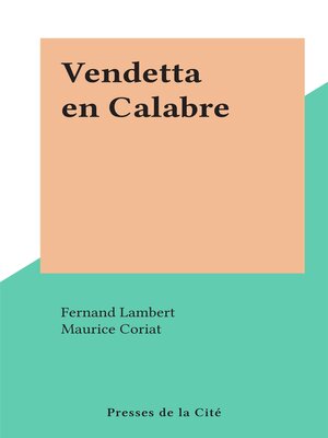cover image of Vendetta en Calabre